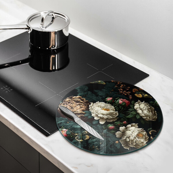 Chopping board Vintage peony flowers