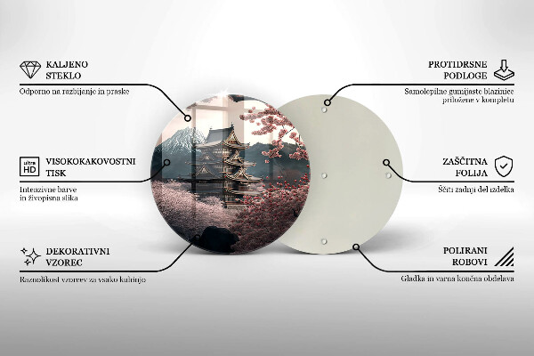 Chopping board Japanese building landscape