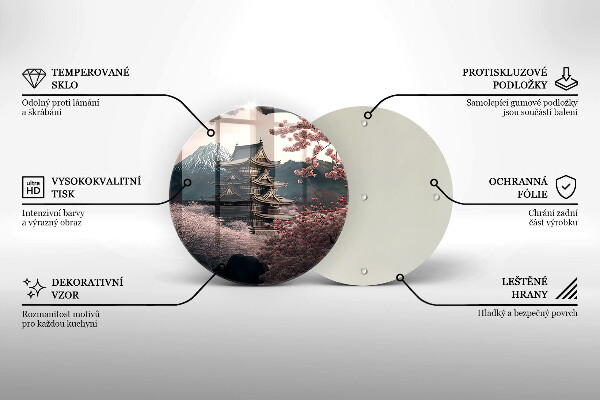 Chopping board Japanese building landscape