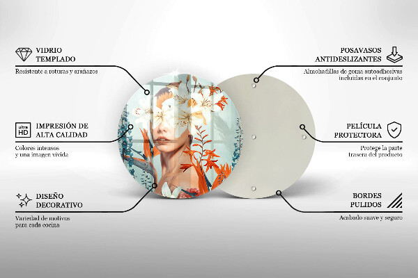 Glass cutting board A woman in flowers