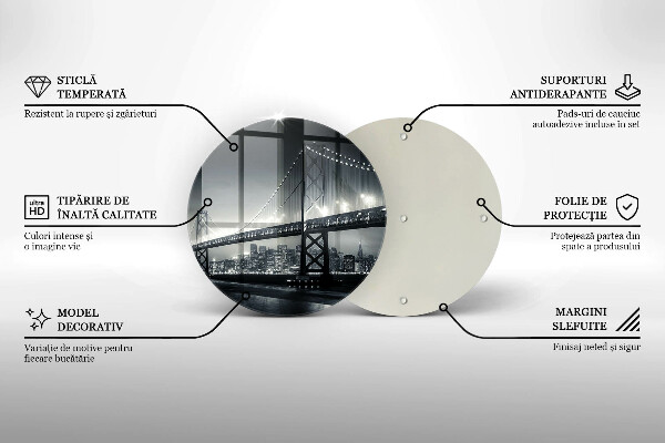 Chopping board glass Benjamin Franklin bridge