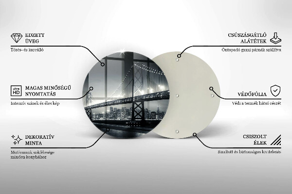 Chopping board glass Benjamin Franklin bridge