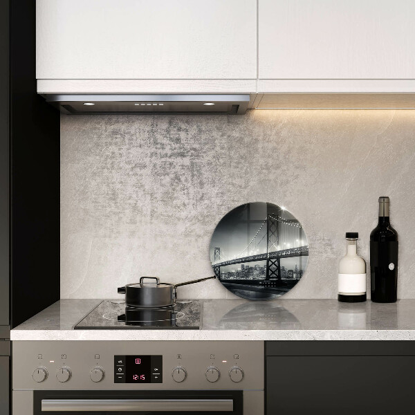 Chopping board glass Benjamin Franklin bridge