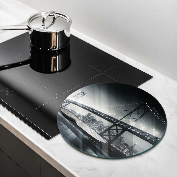 Chopping board glass Benjamin Franklin bridge