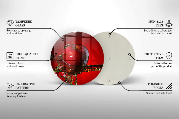 Glass worktop saver Apple fruit in water