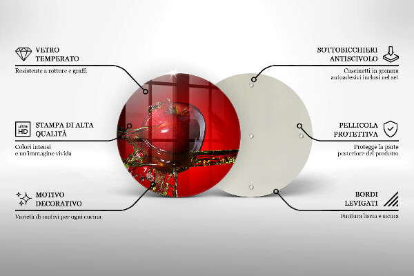 Glass worktop saver Apple fruit in water