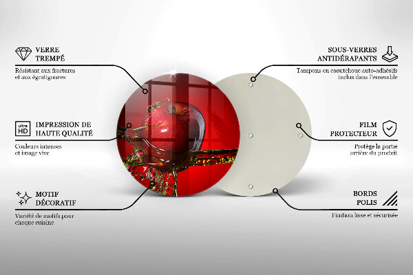 Glass worktop saver Apple fruit in water