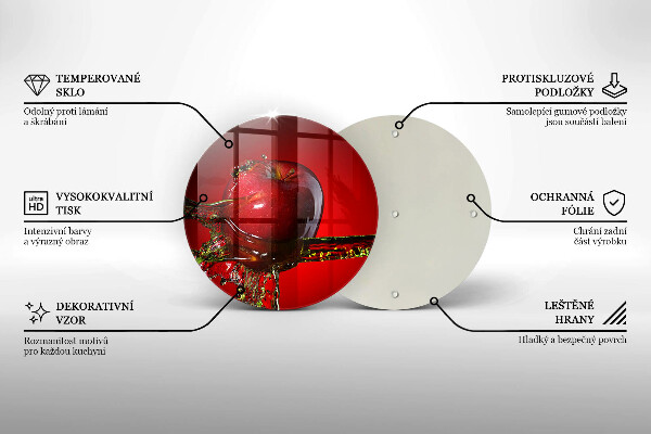 Glass worktop saver Apple fruit in water