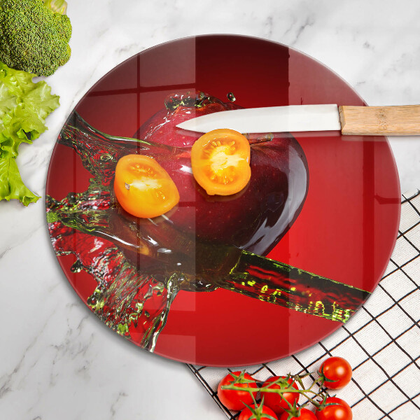 Glass worktop saver Apple fruit in water