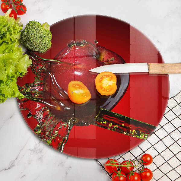 Glass worktop saver Apple fruit in water