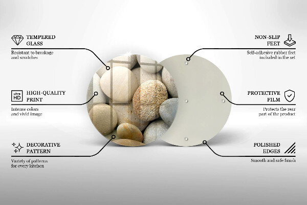 Glass worktop saver Oval stone pattern