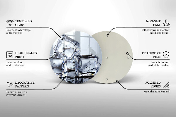 Glass worktop saver Ice cubes