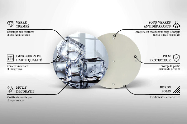 Glass worktop saver Ice cubes