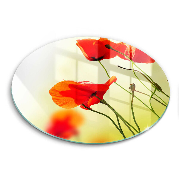 Glass worktop saver Red flowers