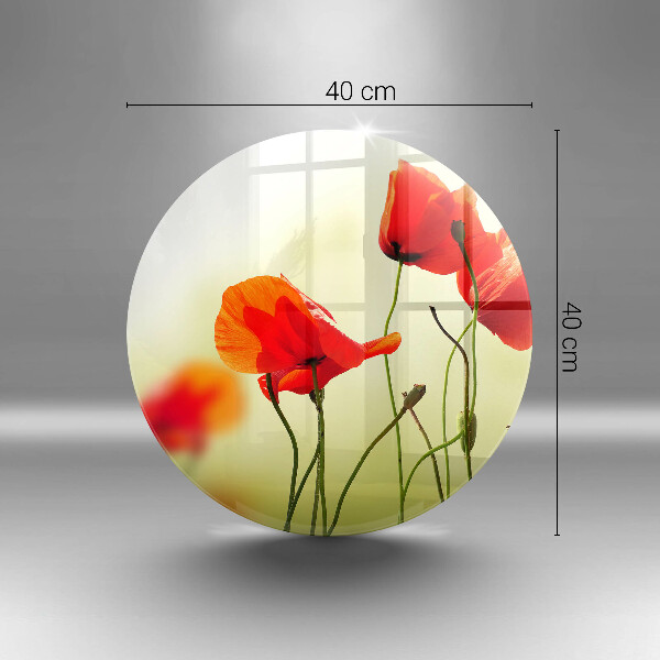 Glass worktop saver Red flowers
