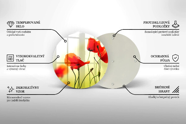 Glass worktop saver Red flowers