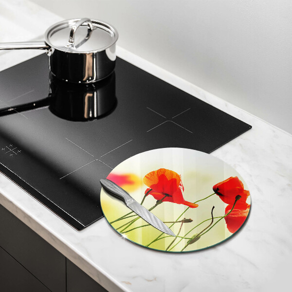 Glass worktop saver Red flowers