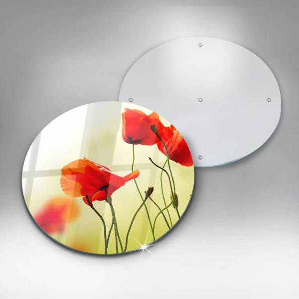Glass worktop saver Red flowers