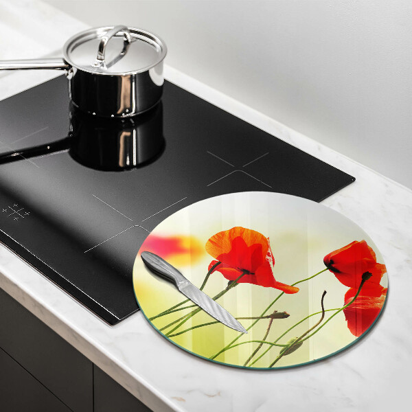 Glass worktop saver Red flowers