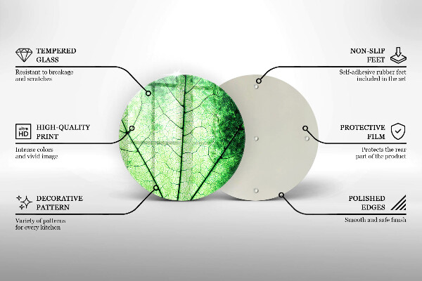 Glass worktop saver Decorative leaf