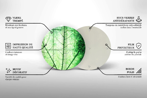 Glass worktop saver Decorative leaf