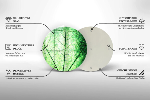 Glass worktop saver Decorative leaf