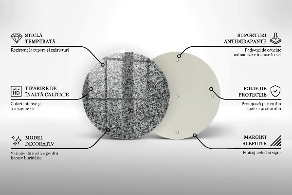 Glass worktop saver Stone texture