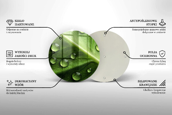 Glass worktop saver Nature Rosa and Leaf