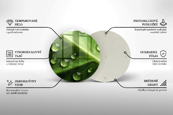 Glass worktop saver Nature Rosa and Leaf