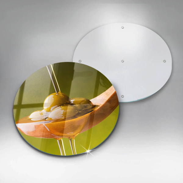 Glass worktop saver Oliwa and olives