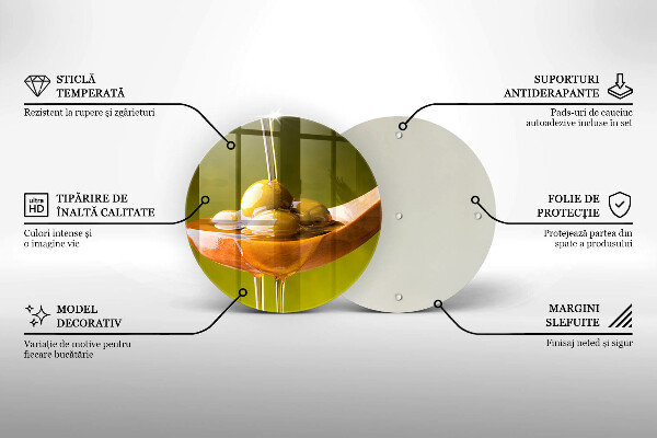 Glass worktop saver Oliwa and olives