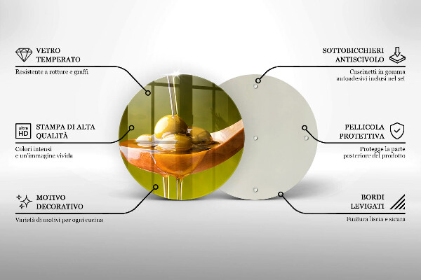 Glass worktop saver Oliwa and olives