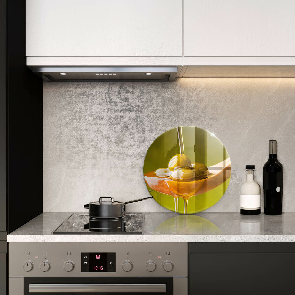 Glass worktop saver Oliwa and olives