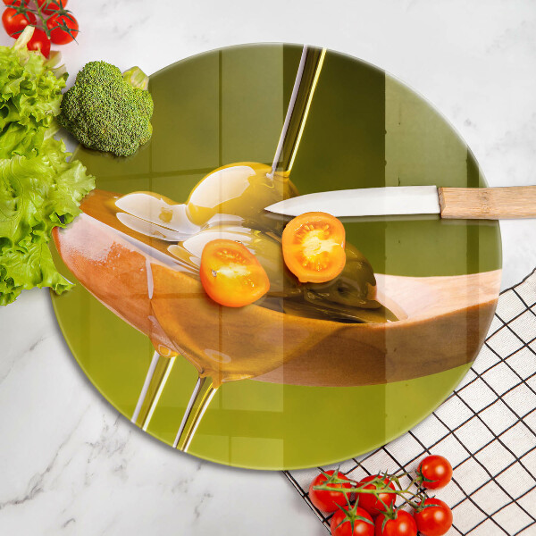 Glass worktop saver Oliwa and olives