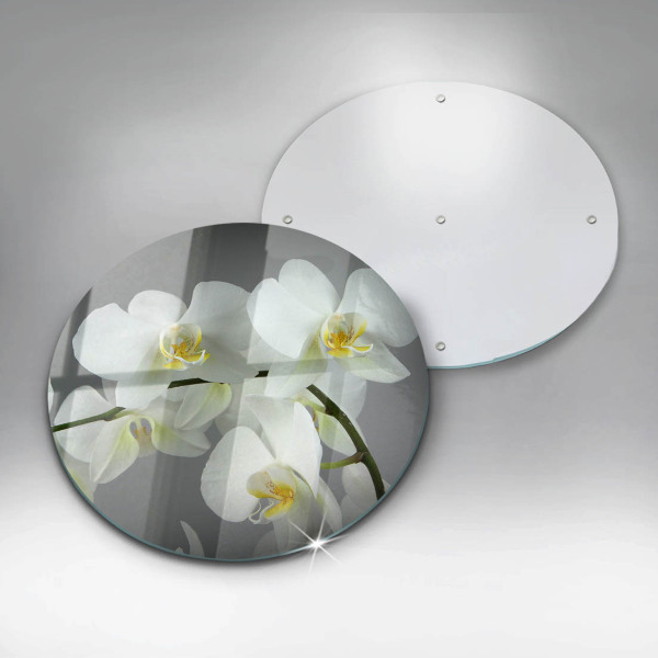 Glass worktop saver White orchid flowers