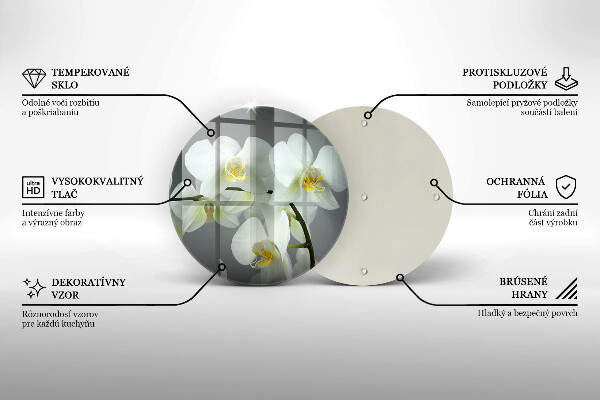 Glass worktop saver White orchid flowers
