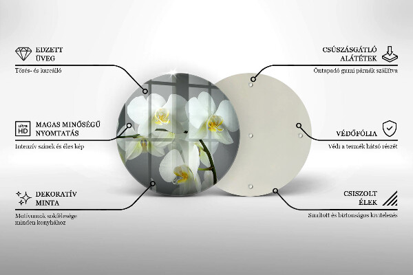 Glass worktop saver White orchid flowers