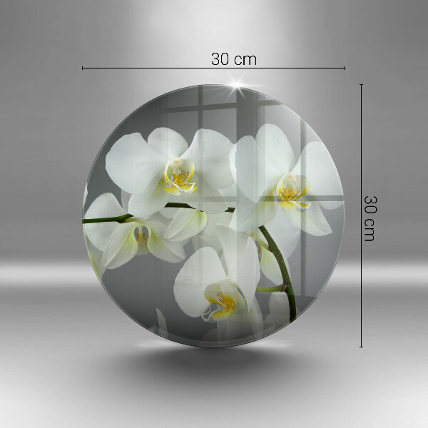 Glass worktop saver White orchid flowers
