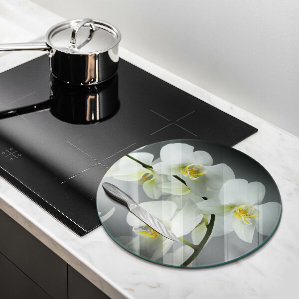 Glass worktop saver White orchid flowers