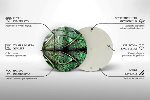 Chopping board glass Vein leaf structure