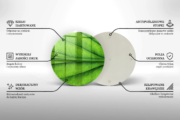 Glass worktop protector Nature leaf veins