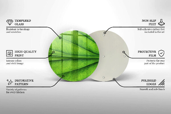Glass worktop protector Nature leaf veins