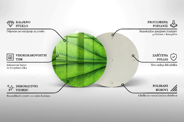 Glass worktop protector Nature leaf veins