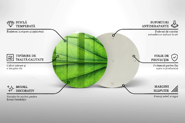 Glass worktop protector Nature leaf veins