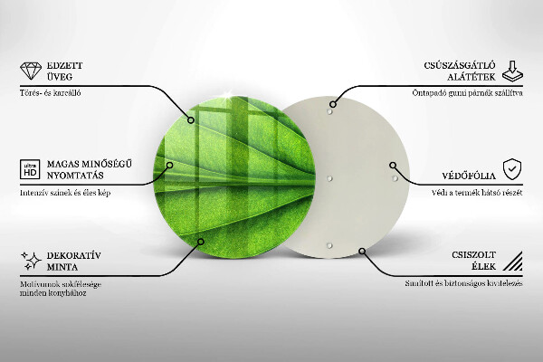 Glass worktop protector Nature leaf veins