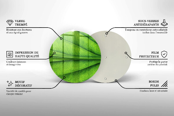 Glass worktop protector Nature leaf veins