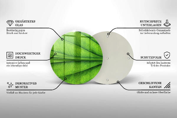 Glass worktop protector Nature leaf veins