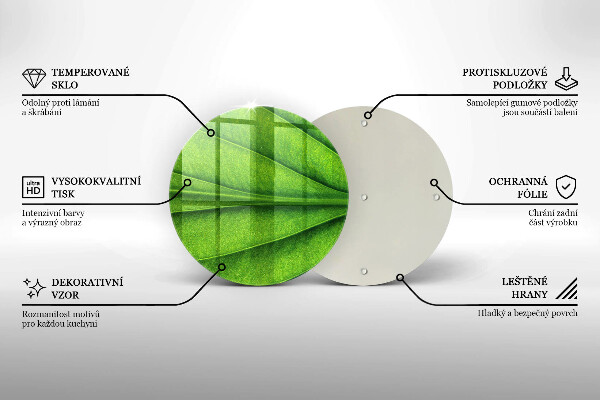 Glass worktop protector Nature leaf veins