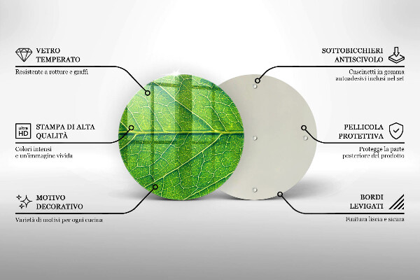 Glass worktop protector Leaf lines nature