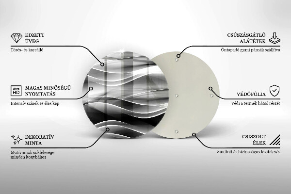 Glass worktop protector Abstraction of smoke lines